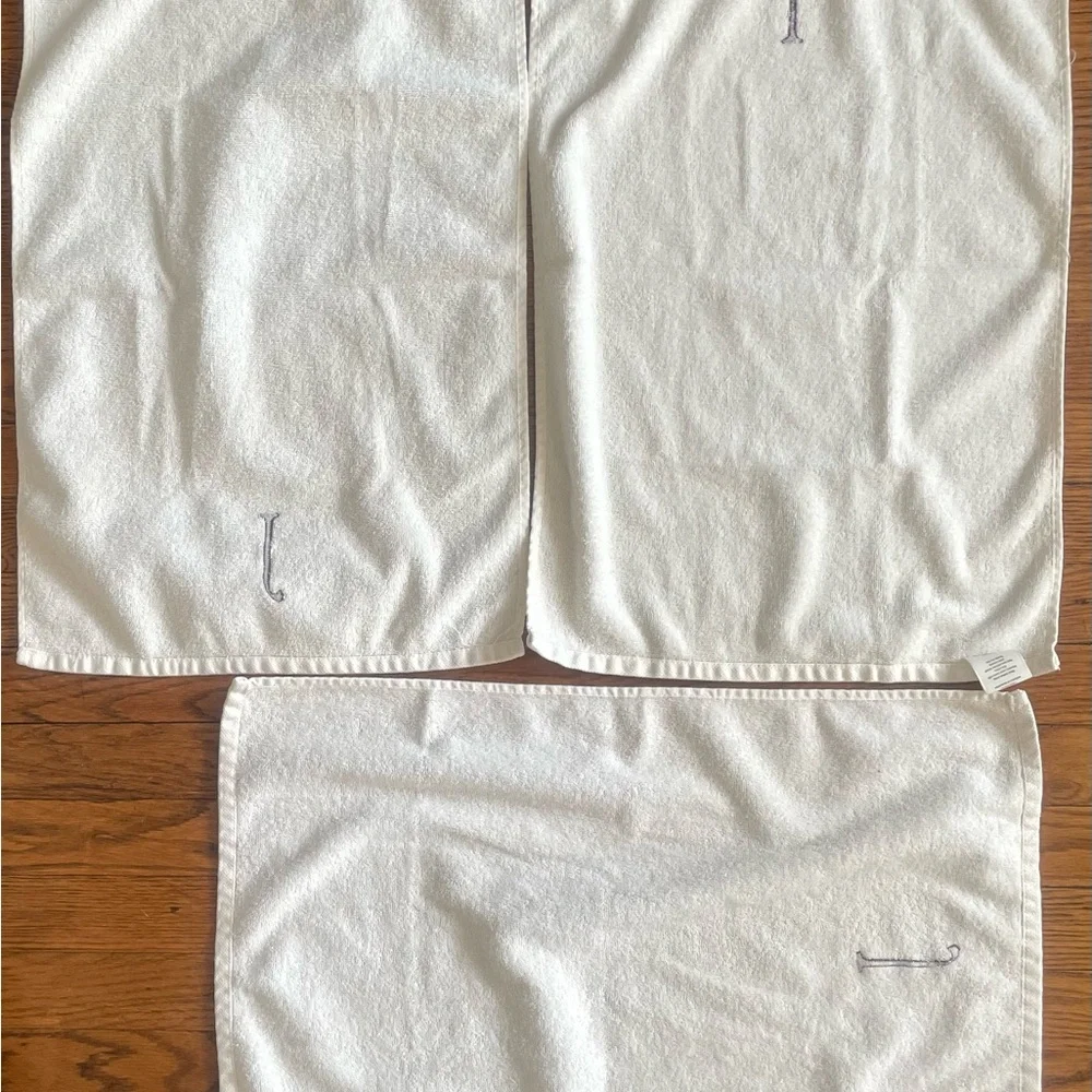 Sonoma 100% Cotton Cream Monogram Hand Towels